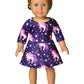 Star Unicorn Twril Dresses Matching Doll&Girls Long Sleeve Birthday Gifts 4T 5T