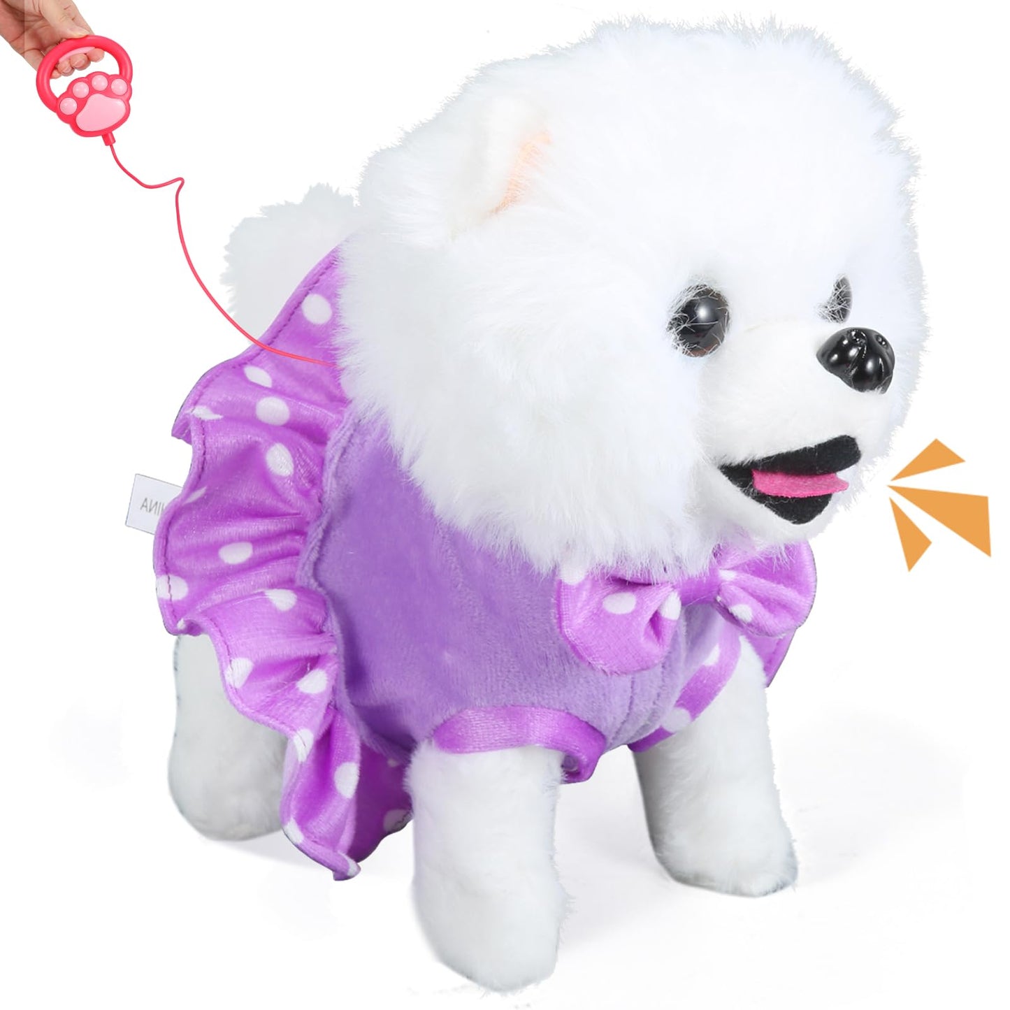 GOBRILLFUN Walking Dog Toy Remote Control, Walking and Barking Robot Dog, Electronic Plush Puppy Toy for Kids Age 3-6, Ideal Gif