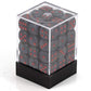 Chessex Dice d6 Sets: Velvet Black with Red - 12mm Six Sided Die (36) Block of Dice