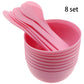 Safycaby Diy Slime Making Tools 8 Plastic Slime Bowl And 8 Glue Mixing Spoons For Funny Craft Making Arts (8 Sets Pink)