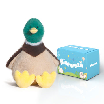 Niceween Stuffed Animals Cute Duck Plush Toys 8 Inches Ultra Soft And Comfort Duck Plushie For Boys And Girls, Green/Beige