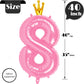 40 Inch Number Balloon 8, Pink Foil Balloons 8 Big Balloon, 8Th Pink Party Supplies, 8 18 80 Birthday Balloons For Woman Girl,We