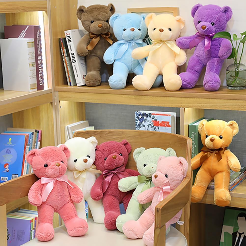 Wgxzyq Teddy Bear Stuffed Animal, 12 Inch Soft Cuddly Stuffed Plush Bear, Gifts For Kids Baby Toddlers On Baby Shower, Valentine