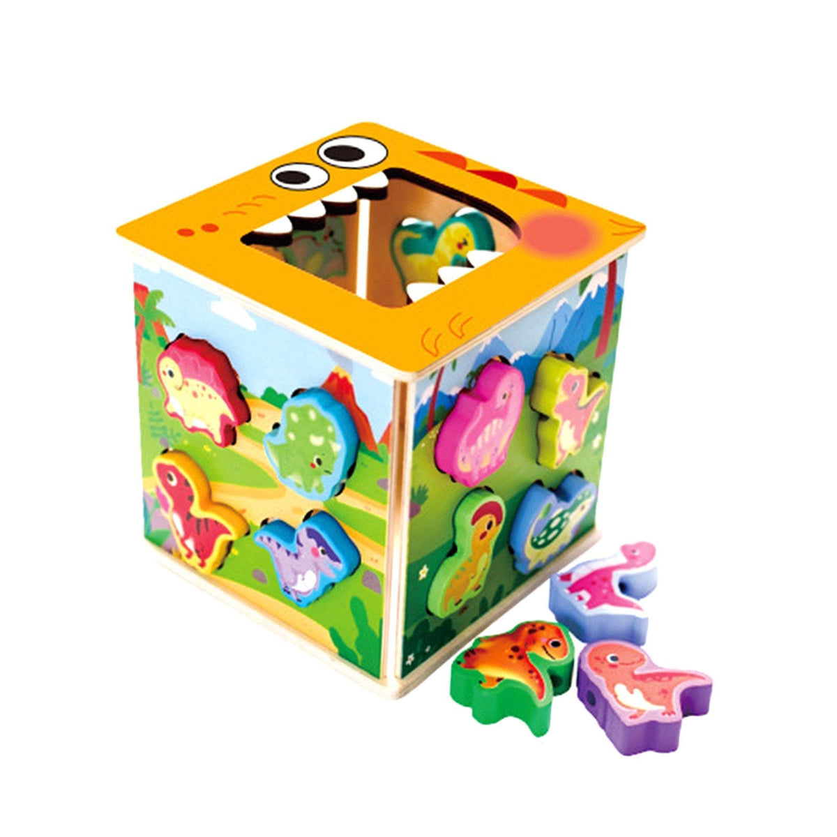 Ilsmysutra Shape Sorter Toy Interactive Fine Motor Skills Developmental Montessori Toys Dinosaur