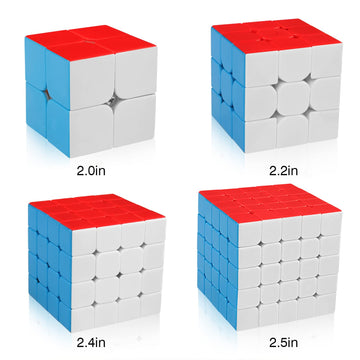 D-Fantix Speed Cube Set, Meilong Mf2S 2X2 Mf3S 3X3 Mf4S 4X4 Mf5S 5X5 Stickerless Speed Cubes Bundle With Gift Box