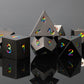 Csitorwwe Rainbow Numbers Dnd Metal Dice,7Pcs Heavy Metal Dice Set,Polyhedral D&D Dice With Gift Case For Dungeons And Dragon Rp
