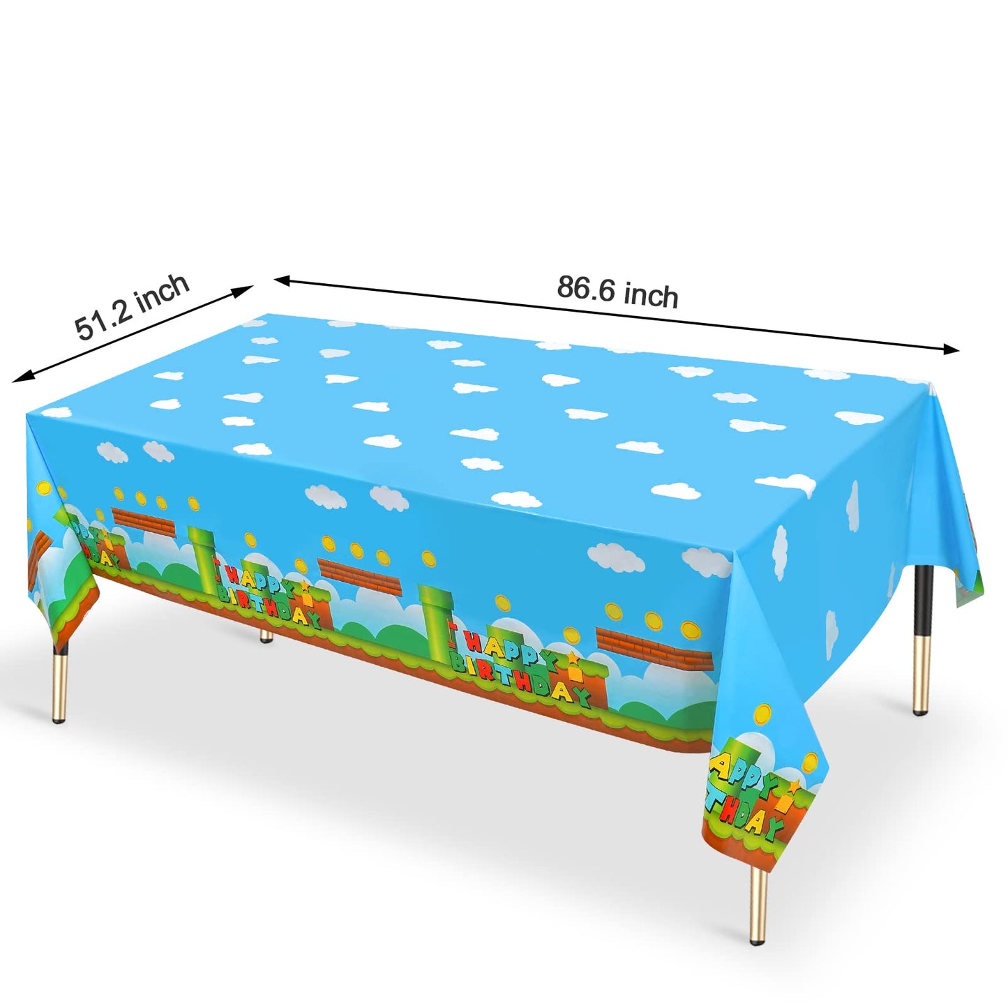 Lecinc 3 PCS Video Games Party Tablecloth, Plastic Video Games Table Cover for Video Games Birthday Party Decorations Supplies,