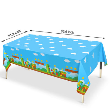 Lecinc 3 PCS Video Games Party Tablecloth, Plastic Video Games Table Cover for Video Games Birthday Party Decorations Supplies,