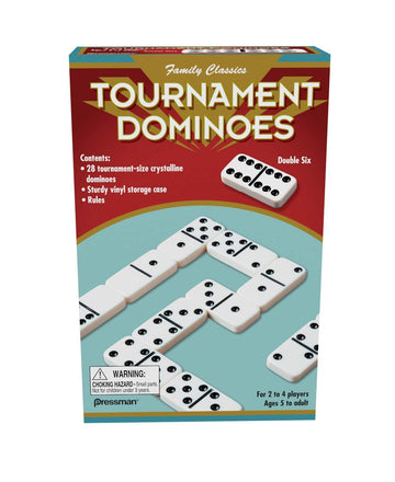 Family Classics Tournament Dominoes - Double Six Crystalline Tiles In Storage Case By Pressman , 5'