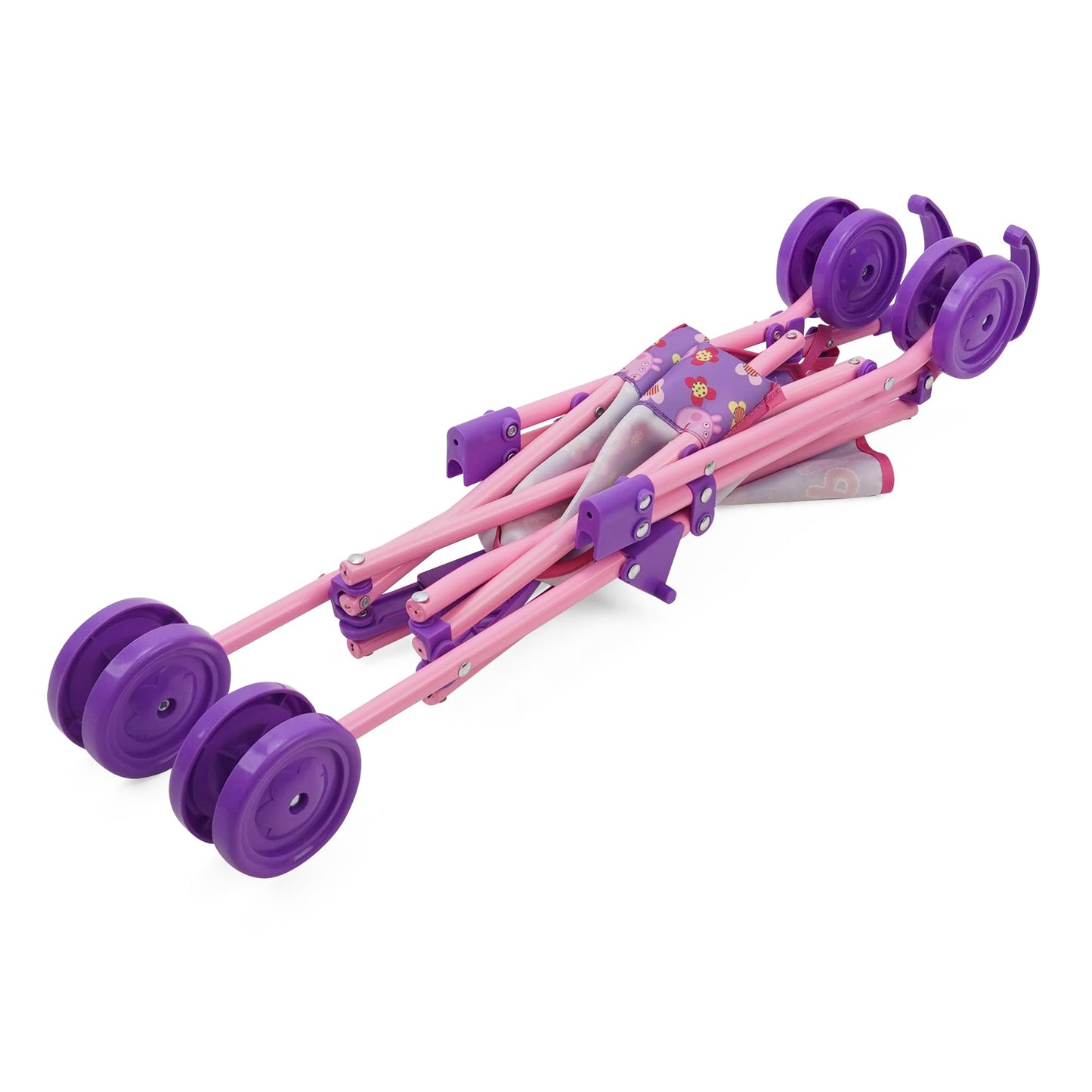 Peppa Pig Doll Umbrella Stroller - Pink & White Dots - Fits Dolls Up to 24" - Easy to Fold - Model T702037 - For Kids Ages 3+