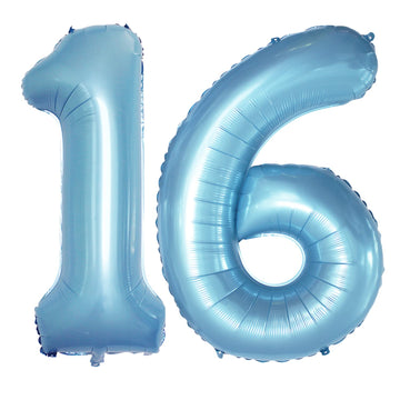 Goer Number 16 Balloons For 16Th Birthday Sweet 16 Party Decorations,42 Inch Jumbo Foil Helium 61 Balloons For 61St Birthday Party Decoration (Light Blue)