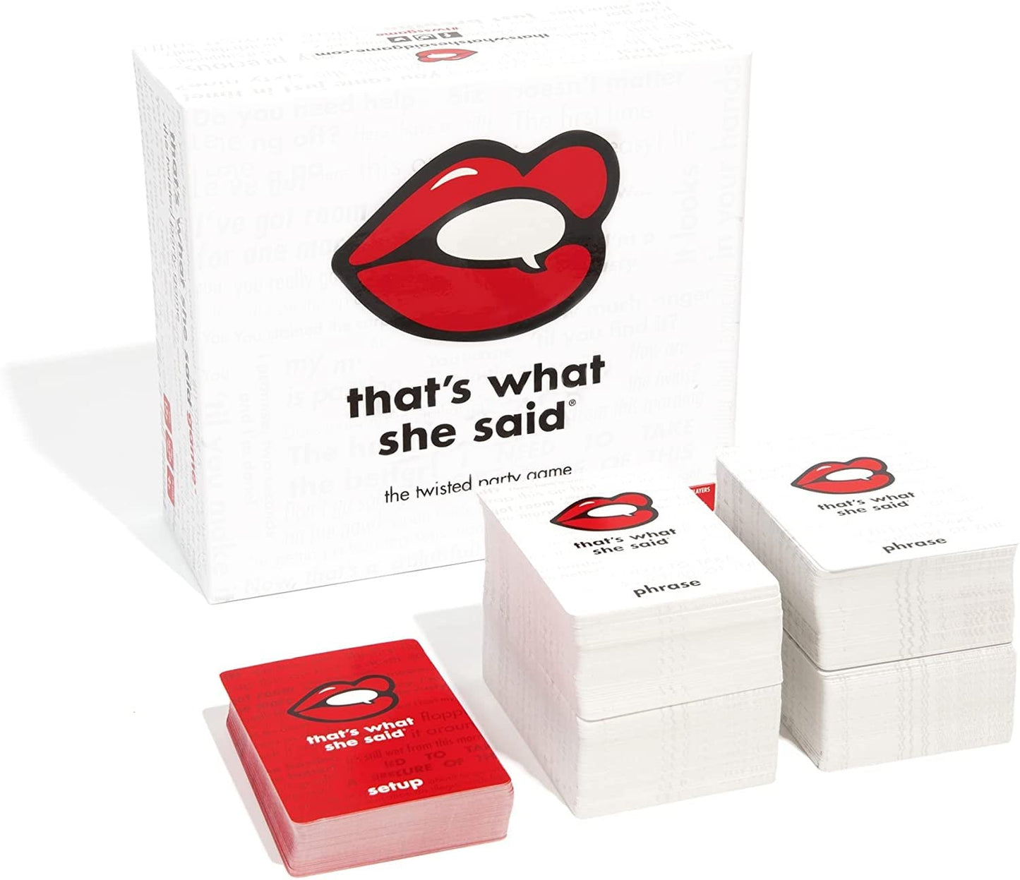 That's What She Said Game - Hilariously Twisted Party Game for Ages 17+ - White/Red - Model 91537 - Fun Paper Game