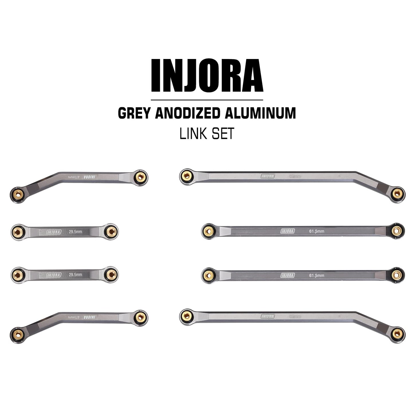 INJORA High Clearance 4 Links Set CNC Aluminum Links Set for SCX24 AXI90081 Deadbolt AXI00004 Axial 1/24 RC Crawler Car,8PCS(Gre