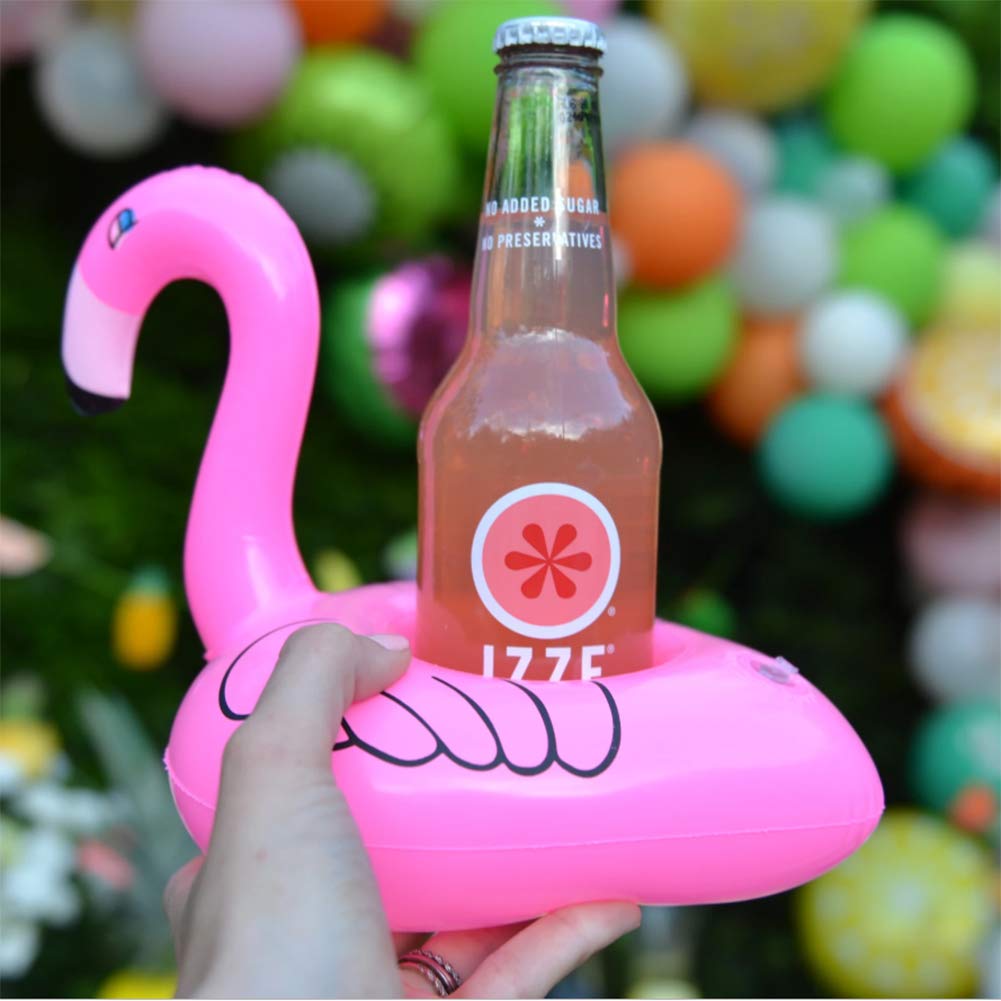 Inflatable Drink Holder 3 Pack Flamingo Drink Pool Floats Cup Holders for Summer Pool Party, Variety Shape to Choose