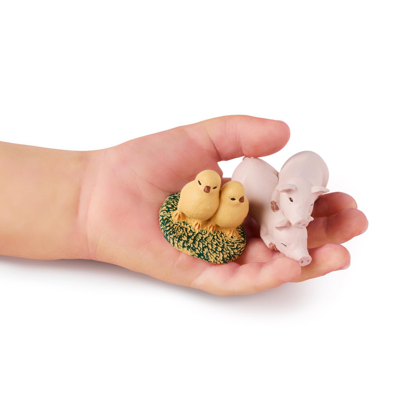 Terra by Battat Toy Farm Animals Set - Realistic 12 Pairs for Imaginative Play, 1-3 Inch, White, Model AN6044BZ