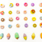 100 Pieces Mini Food for Crafts Dollhouse Mini Resin Dessert Ice Cream Donut Decor Miniature Food for Dollhouse Mini Kitchen Mic