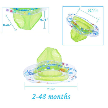 Baby Swimming Float Ring,Baby Inflatable Pool Floatie Baby Water Float Infant Swim Pool Rings For Toddler Kid Age 6-48 Months, Bathtub Toys Pool Accessories For Kids Toddlers.(Green)