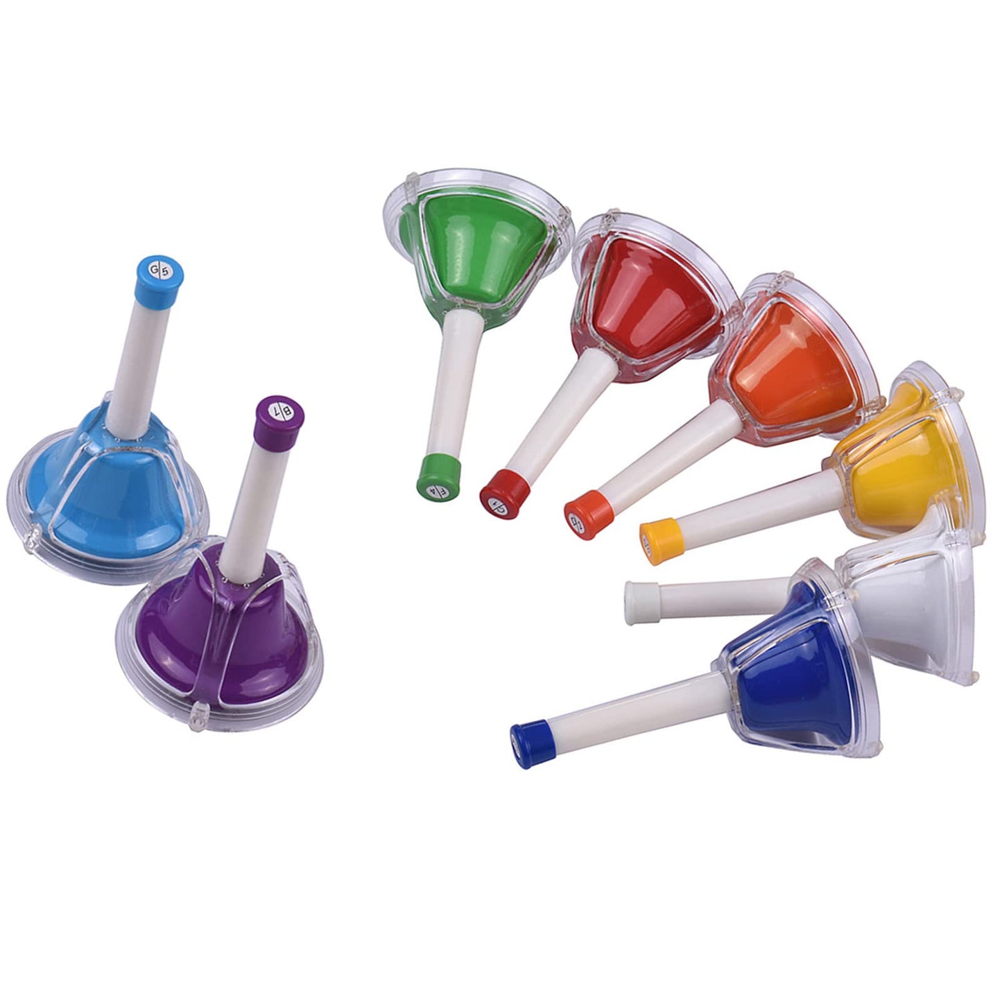 Excluzo 8 Note Diatonic Metal Bell Handbell Hand Percussion Bells Kit Musical Toy For Kids Children For Musical Learning Teachin