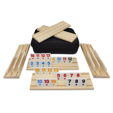Midolite Rummy Cube 6 Player Edition With 6 Wooden Racks, Rummy Cube Game With Case 6 Players With Portable Case 160 Tiles Rummy