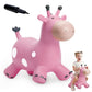 EVERICH TOY Giraffe Bouncy Horse Hopper for Toddlers  Bouncy Animals Jumping Horse  Inflatable Ride on Bouncer Hopping Toys Gifts for Boys and Girls 18 Months 2 3 4 5 6 Years Old