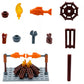 Camping Building Block Kit Tent Bonfire Camping Lights Nature Glamping Outdoors Adventures Toy for Boys Girls Age 6-10-12-14 and Up