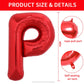 Toniful 40 Inch Large Bright Red Letter Balloons A-Z, Giant Jumbo Helium Foil Mylar Big Letter P Balloons For Birthday Party Ann