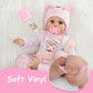 Realistic Reborn Baby Doll Girl 22'', Sweet Real Life Like Bebes De Silicona Reales Handmade, Lifelike Reborn Doll Soft Vinyl We