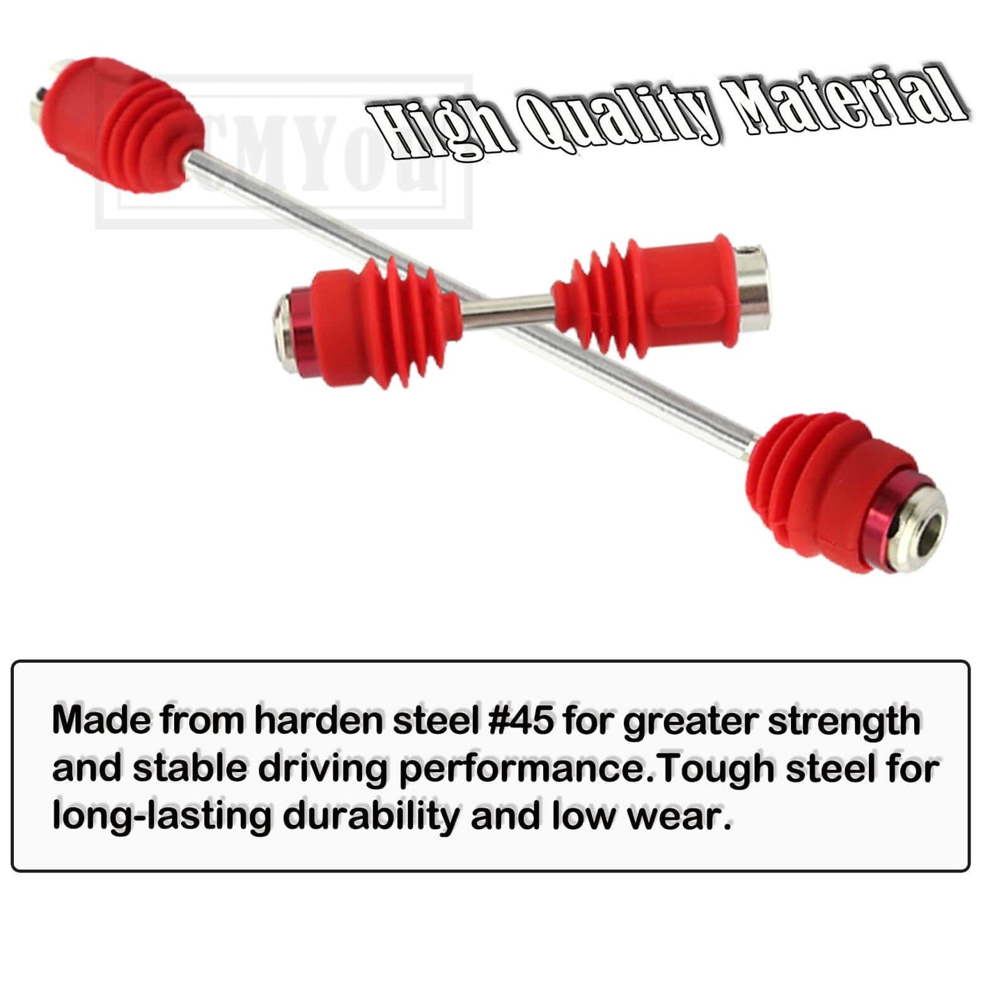 RCMYou Drive Shaft Axles Upgrades Part for 1/10 Summit/E-Revo (First Generation),Front Rear #45 Steel Driveshafts CVD Upgrades P