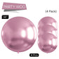 Partywoo Metallic Pinkish Purple Large Balloons, 4 Pcs 36 Inch Balloons, Purplish Pink Metallic Big Balloons, Metallic Pink Giant Balloons, Jumbo Balloons For Birthday Party Decorations, Pink-G108