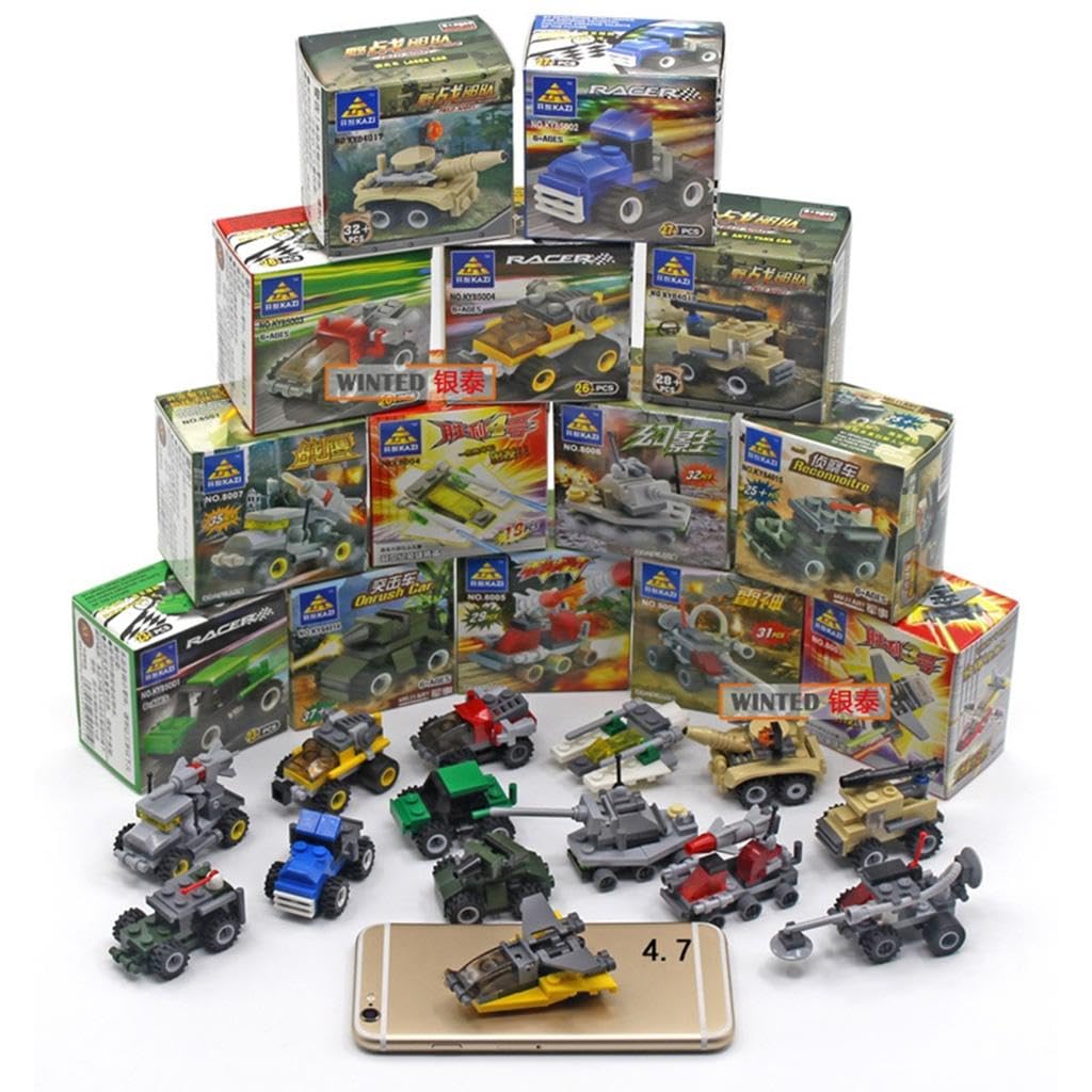 Trendivibe Plastic Mini Diy Building Blocks Cars Tank Plane Tractor Model Kids Toys E| Educational Toy For Kids | Fun & Learning