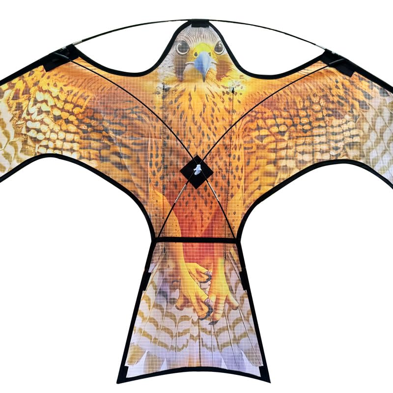 Hengda Kite Bird Hawk Flying Kite Without Pole For Crops Farm Protector Bird Scarer Flying Kite Without Pole Yellow