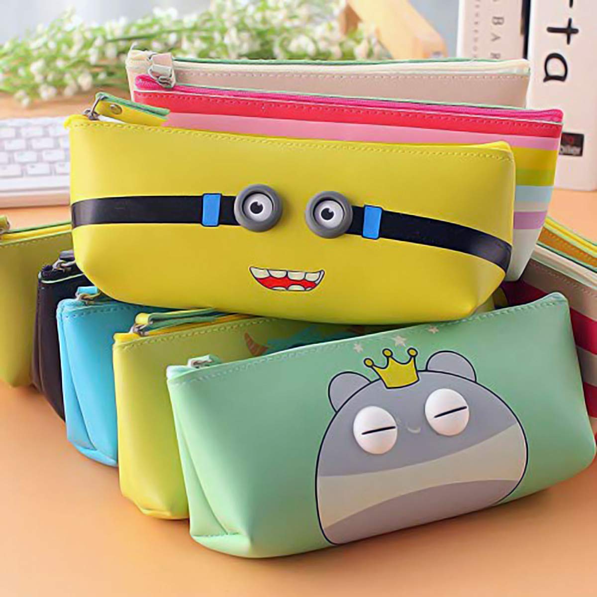 Magicwandpack Of 1 Large Capacity Soft Silicon School Pencil Pouch Stationery Casedesigns As Per Stock