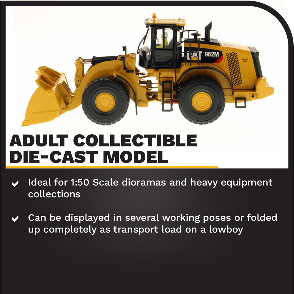 CAT Caterpillar 982M Wheel Loader with Operator High Line Series 1/50 Diecast Model by Diecast Masters