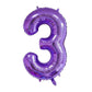 40-Inch Purple Number 3 Crown Balloons Set, 3Rd Birthday Balloons For Girls, Wedding Anniversar Celebration Decorative Balloons.