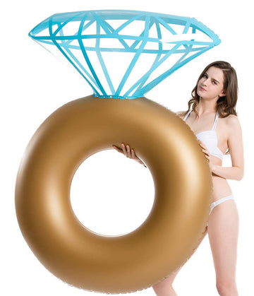 Jasonwell Inflatable Diamond Ring Pool Float - Engagement Ring Bachelorette Party Float Stagette Decorations Swimming Tube Float