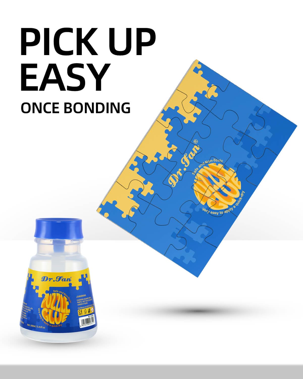 Dr.fan Puzzle Glue, Quick Dry Non-Toxic PVA, 160ml (5.4oz), 2 Pack, Transparent, Suitable for 1000-5000 Pieces Jigsaw P