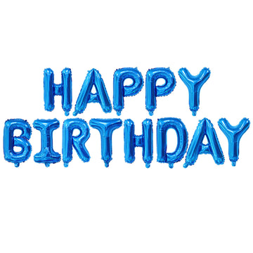 16 Inch Dark Blue Happy Birthday Banner Balloons Aluminum Foil Letters Banner Balloons Sign For Men Women Kids Birthday Party De