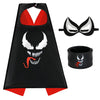 Mizzuco Superhero Capes For Kids Superhero Cloak With Mask And Waistband Halloween Costumes And Party Dress Up Gift For Boys And Girls (Black+White+R)