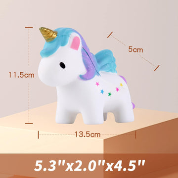 Anboor Squishies Unicorn - Large Star Colored Slow Rising Kawaii Stress Relief Toy, DM252, Scented, Random Color