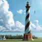 Heritage Puzzle New Morning Cape Hatteras Light 550 Piece Jigsaw Puzzle