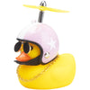 wonuu Rubber Duck Car Ornaments Yellow Duck Car Dashboard Decorations Cool Glasses Duck with Propeller Helmet (Pink Hat White Star-Yellow)