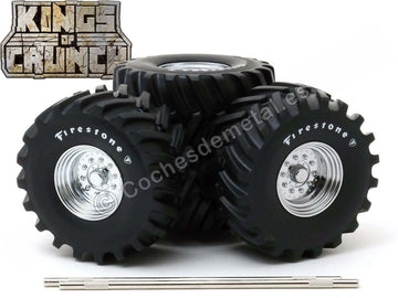 Greenlight 48-Inch Monster Truck Firestone Wheels & Tires 6 Piece Set Kings Of Crunch 1/18
