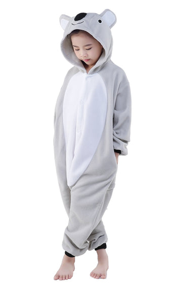Canasour Polyster Unisex Child Pajamas Halloween Animal Cosplay Koala Costume Chirstmas Anime One-Piece Onesie For Girls Boys 10-12 Years (10(125#), Koala Grey)