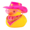 wonuu Car Dashboard Decorations Pink Cowboy Hat Rubber Ducks, Rubber Ducky for Car Ornament Cute Duck with Hat, Glasses, Necklac