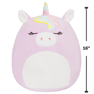 Squishmallows Original 16-Inch Sylvia Purple Unicorn Plush - Soft Collectible Stuffed Toy for Kids, Girls & Boys
