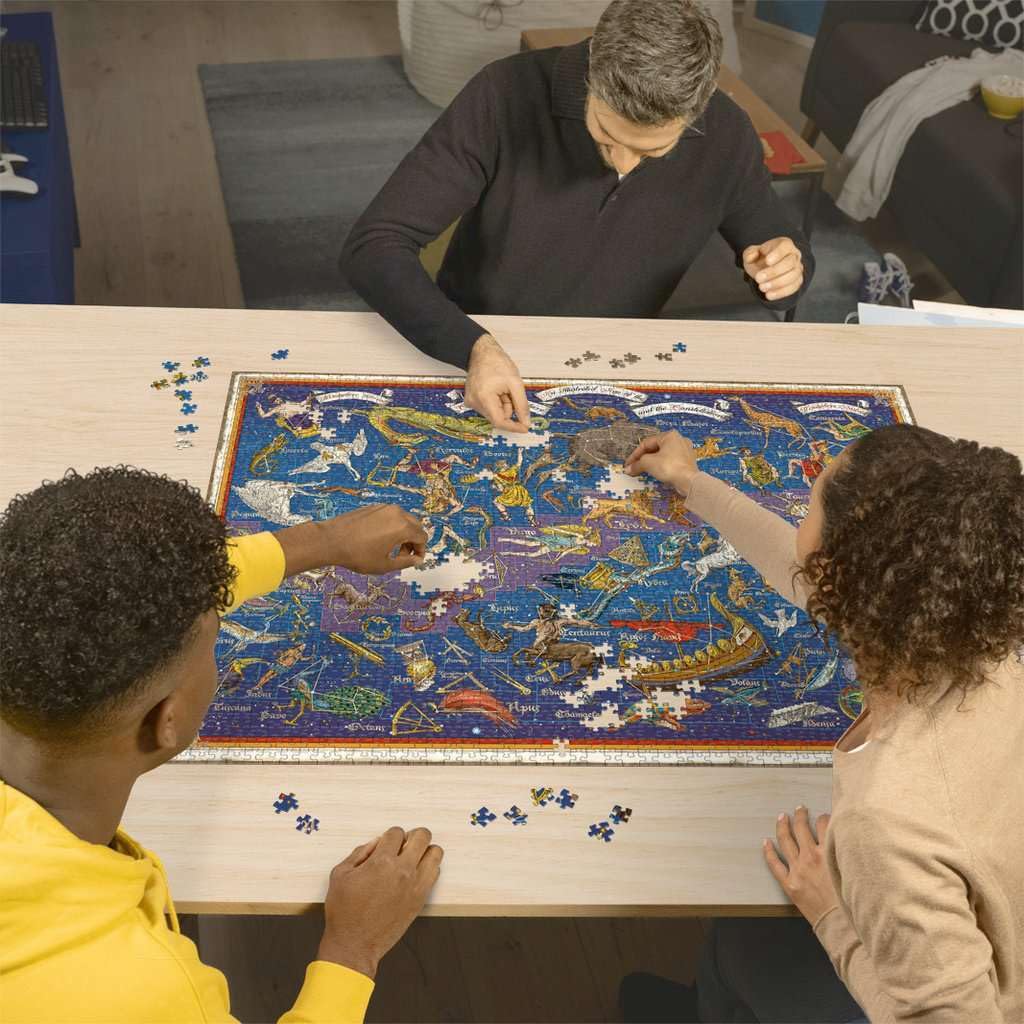 Ravensburger Constellations Jigsaw Puzzle - 2000 Piece Stellar Zodiac Map Puzzle | Unique Softclick Technology | Bright, Glare-F