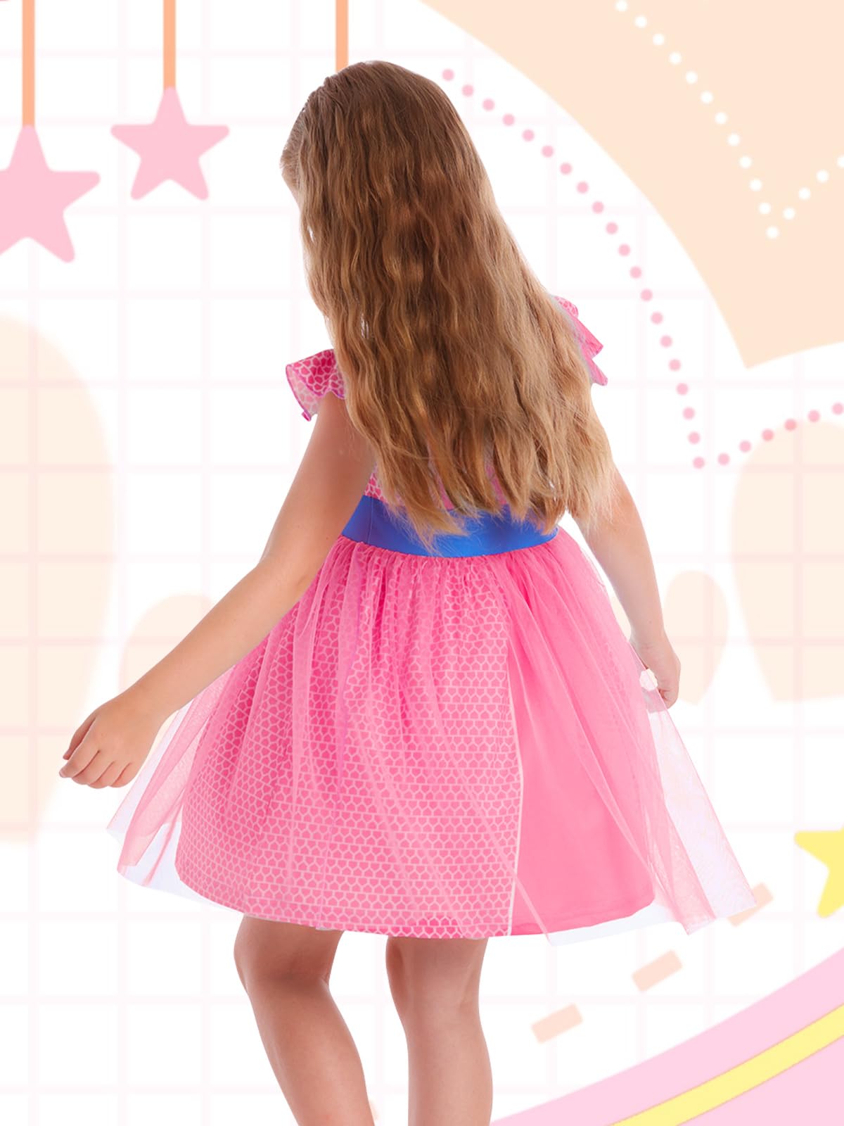 Marendyee Kitties Dress For Girls Costume Halloween Cosplay Tulle Mesh Dresses