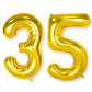 Flyloons 35 number Golden Foil Balloon 16 inch Size Birthday Decoration Items Pack of 2 | 35th Year Balloons | Thirty Five