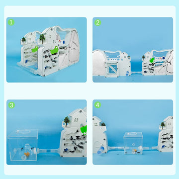 Elnmlht 2Pcs Ant Farm Castle With Connecting Tubes And Forage Box, Sand Ant Colony Observation Kit, Ant Viewing Habitat Science