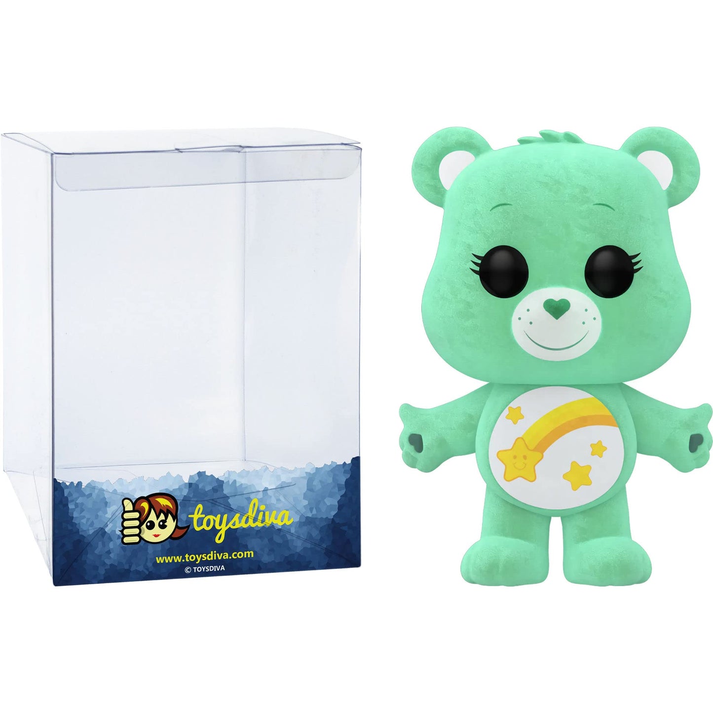 Wish Bear [Flocked] (Chase): P O P ! Animation Vinyl Figurine Bundle With 1 Compatible 'Toysdiva' Graphic Protector (1207-61559 - B/A)